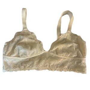 Free People Intimately wire free lace bra size S/P bralette ivory adjustable